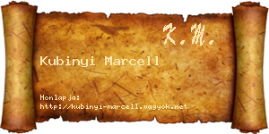 Kubinyi Marcell névjegykártya